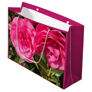 Grand Sac Cadeau Camellia Rose Grande Taille