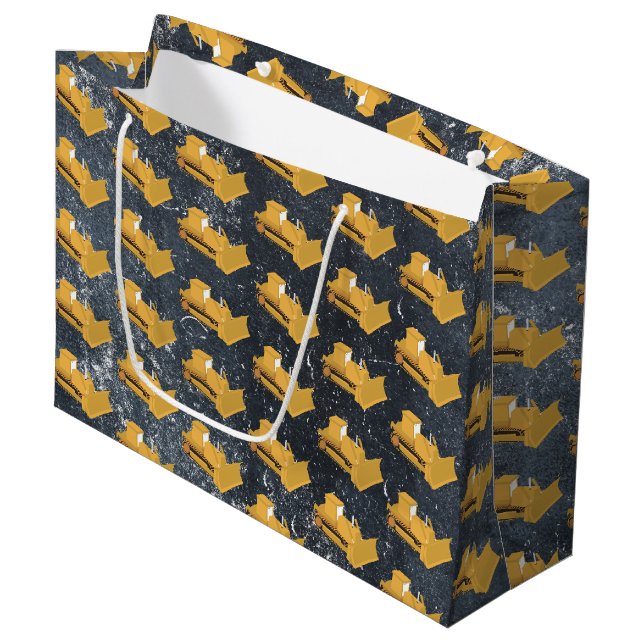 Grand Sac Cadeau Camion de construction Bulldozer (Devant Angle)