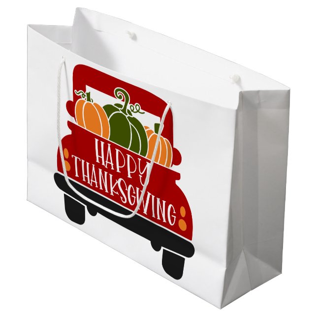 Grand Sac Cadeau Camion Thanksgiving (Devant Angle)