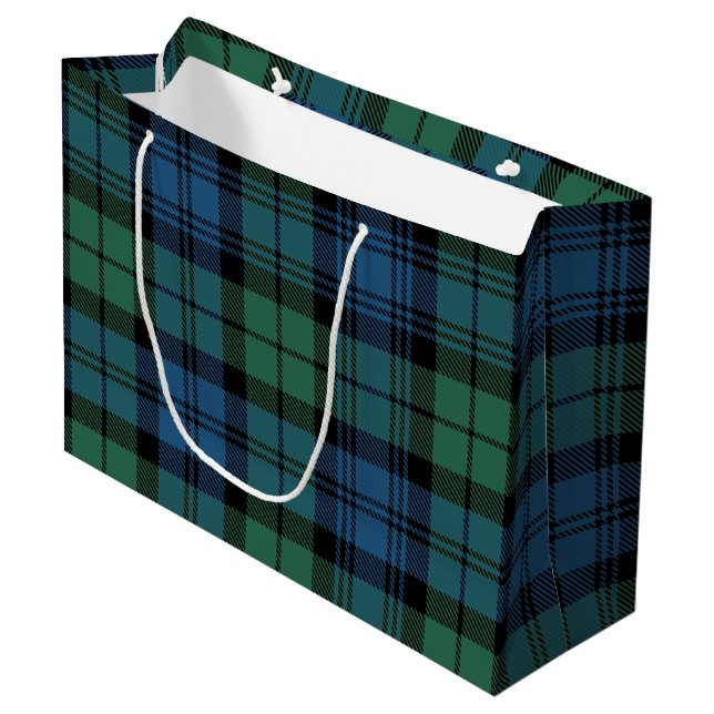Grand Sac Cadeau Campbell Tartan, écossais (Devant Angle)
