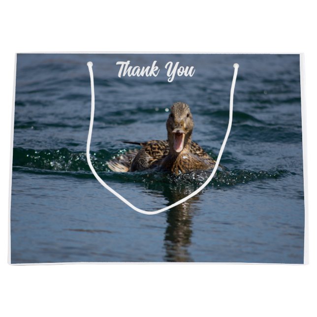 Grand Sac Cadeau Canard avec bec ouvert (Devant)