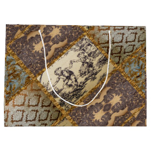 Grand Sac Cadeau Capétienne Elégante Quilt 15 Vieux Français Vintag