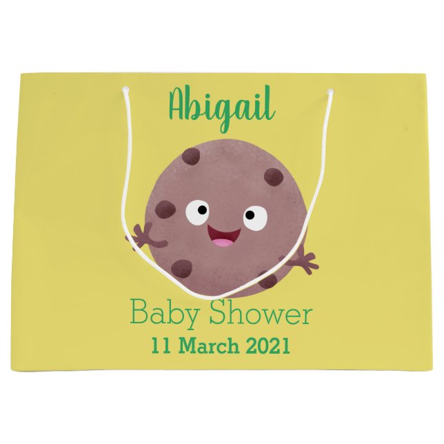 Grand Sac Cadeau Caricature de biscuit à puce en chocolat (Devant)