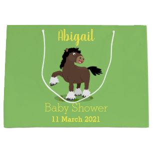 Grand Sac Cadeau Caricature de cheval de trait de Cute Clydesdale