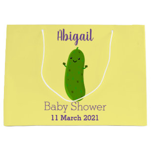 Grand Sac Cadeau Caricature de cornichon joyeux