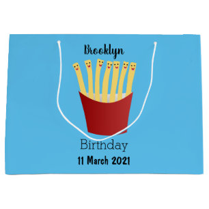 Grand Sac Cadeau Caricature de frites Cute kawaii fast food