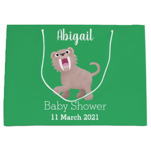 Grand Sac Cadeau Caricature du tigre mignon Saber Toothed Smilodon
