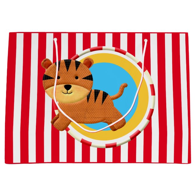 Grand Sac Cadeau Caricature pour enfants de cirque fête des enfants (Devant)