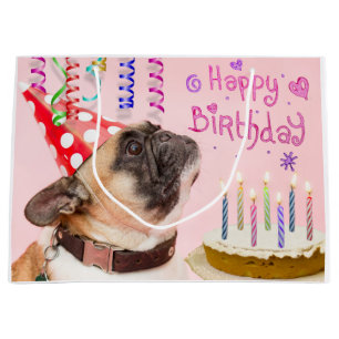 Grand Sac Cadeau Carlin de fête et gâteau d'anniversaire