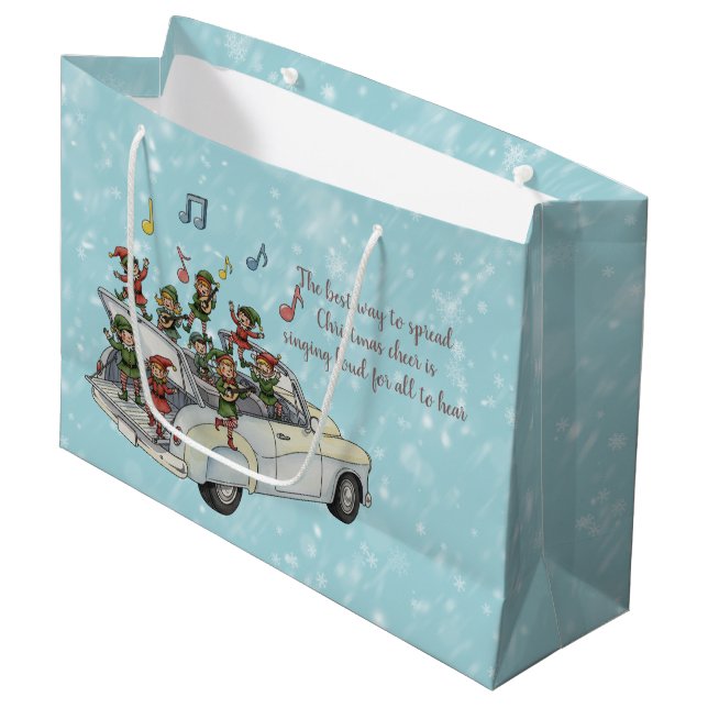 Grand Sac Cadeau Carload of Singing Elves (Devant Angle)
