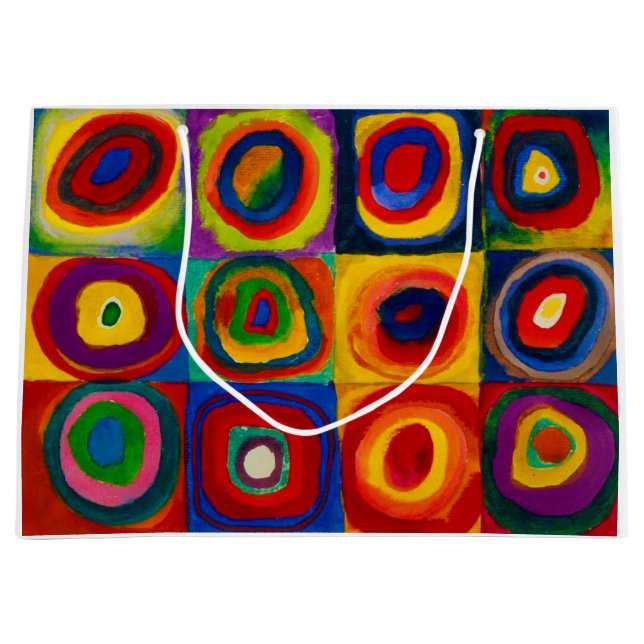 Grand Sac Cadeau Carrés avec cercles, Abstraits, Wassily Kandinsky (Devant)