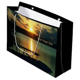 Grand Sac Cadeau Carte Beau Sunset Sea Sky à Bali Photo