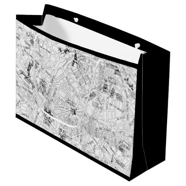 Grand Sac Cadeau Carte de Paris (Devant Angle)