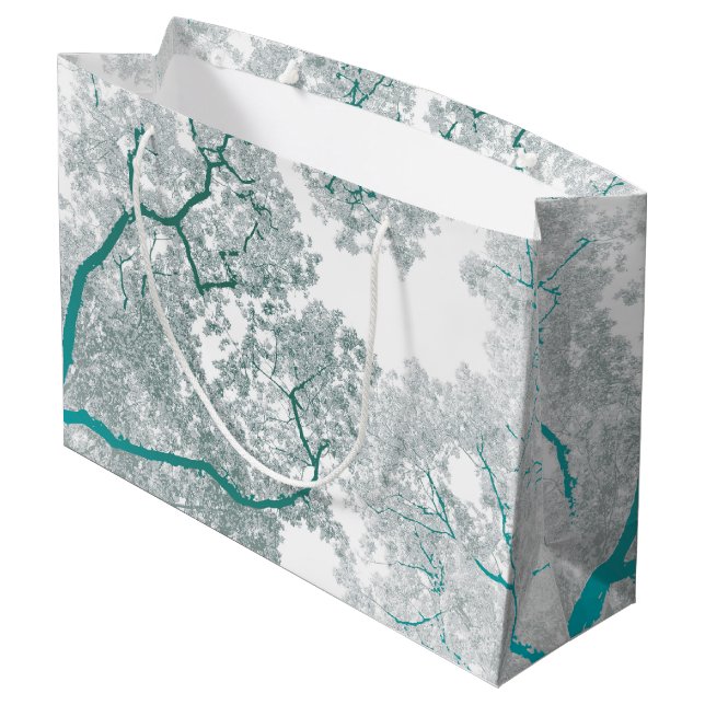 Grand Sac Cadeau Carte des arbres 3 (Dos Angle)