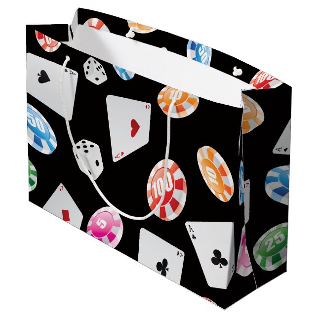 Grand Sac Cadeau Casino, Accessoires Jeux motif 2 (Dos Angle)