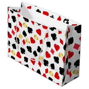 Grand Sac Cadeau Casino Red, Black et Gold Card Costume Jeu