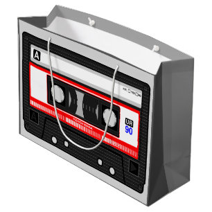 GRAND SAC CADEAU CASSETTE DE MUSIQUE AUDIO GRAPHIQUE
