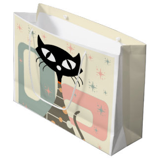Grand Sac Cadeau Cat du milieu du siècle moderne