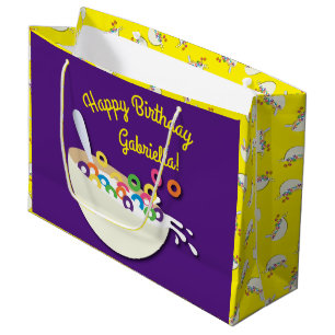 Grand Sac Cadeau Cereal Bowl Enfants Slepover Anniversaire fête mig