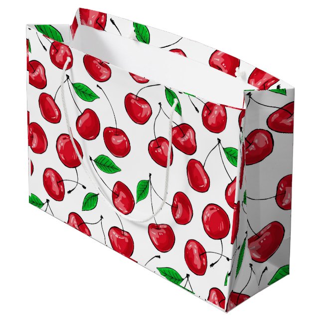 Grand Sac Cadeau Cerises (Dos Angle)