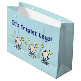Grand Sac Cadeau C'est des garçons triplés !, Papier cadeau pour tr