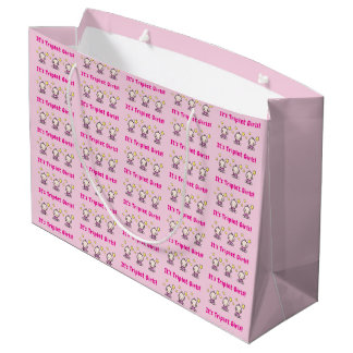 Grand Sac Cadeau C'est des triplées !, Papier cadeau pour bébés tri