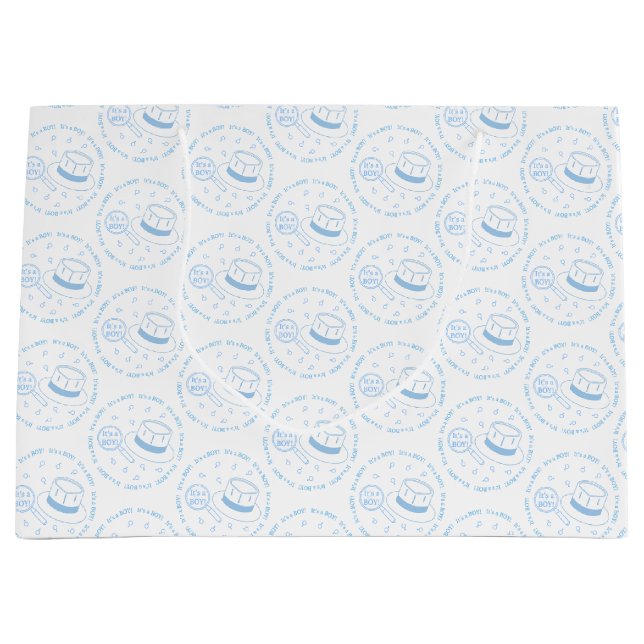 Grand Sac Cadeau C'est un garçon ! faire-part (Devant)