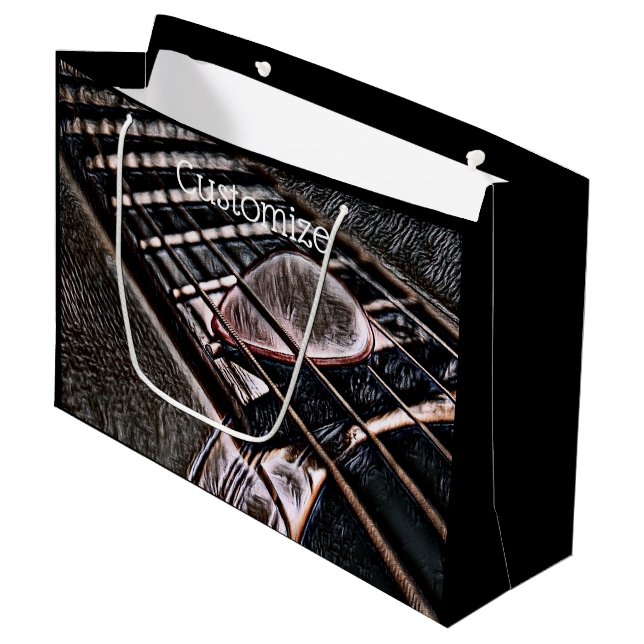 Grand Sac Cadeau Chaînes De Guitare En Cuir (Devant Angle)