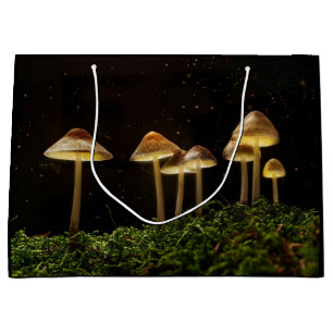 Grand Sac Cadeau Champignons lumineux de la nuit étoilée