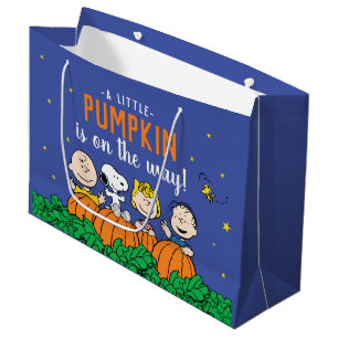 Grand Sac Cadeau Charlie Brown et le Baby shower Citrouille de Gang
