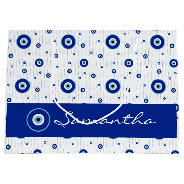 Grand Sac Cadeau Charme des yeux bleu nazi (Devant)