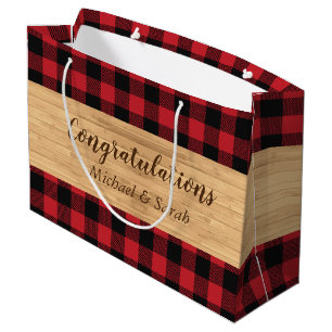 Grand Sac Cadeau Chasse aux cerfs Lodge Baby shower Antlers