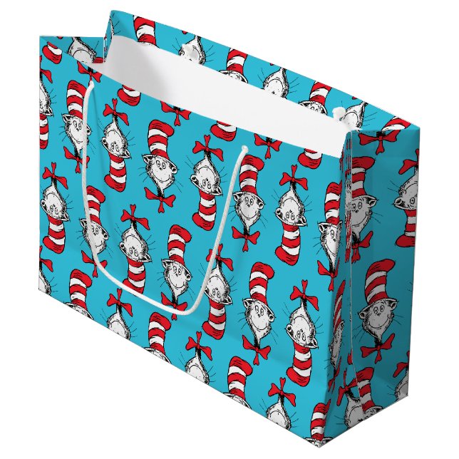 Grand Sac Cadeau Chat Dans Le Motif Casquette (Devant Angle)
