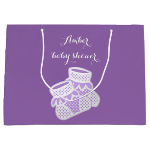 Grand Sac Cadeau chaussettes de bébé - pourpre