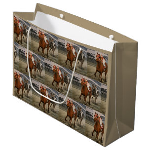 Grand Sac Cadeau Cheval de course champion pur-sang gagne la course