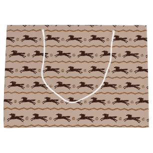Grand Sac Cadeau Cheval de galopante de Pony sauvage sur Tan pour l