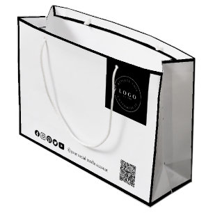 Grand Sac Cadeau Chic Black & White Business