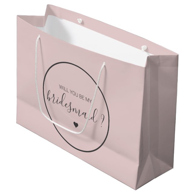 Grand Sac Cadeau Chic et Élégant Veux-tu être ma demoiselle d'honne (Devant Angle)