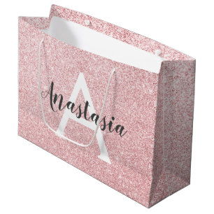 Grand Sac Cadeau Chic et tendance Rose Parties scintillant or étinc