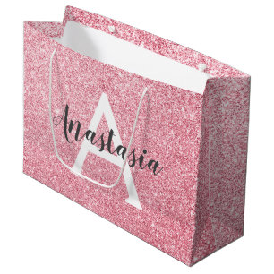 Grand Sac Cadeau Chic et tendance Rose Parties scintillant or étinc
