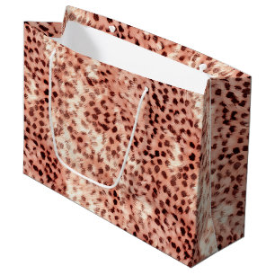 Grand Sac Cadeau Chic Joli Rose Gold Leopard