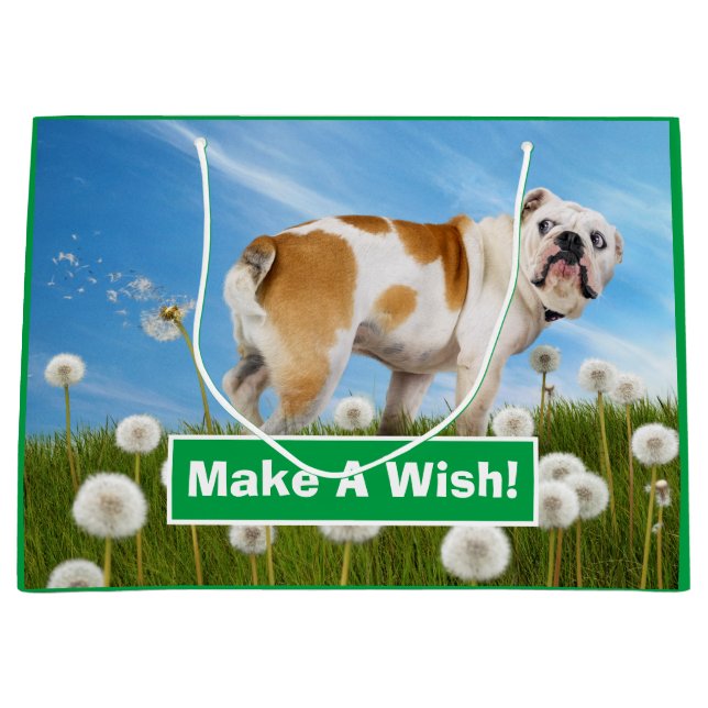 Grand Sac Cadeau Chien avec Dandelion (Devant)