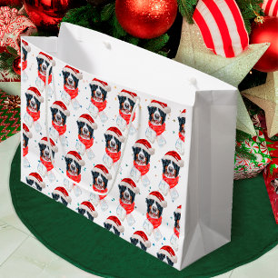 Grand Sac Cadeau Chien de montagne bernois de Noël