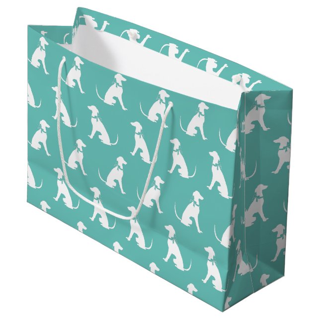 Grand Sac Cadeau Chien Greyhound Chig Puppy (Devant Angle)