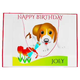 GRAND SAC CADEAU CHIEN JEUX ANNIVERSAIRE PERSONNALISÉ NOM CADEAU!