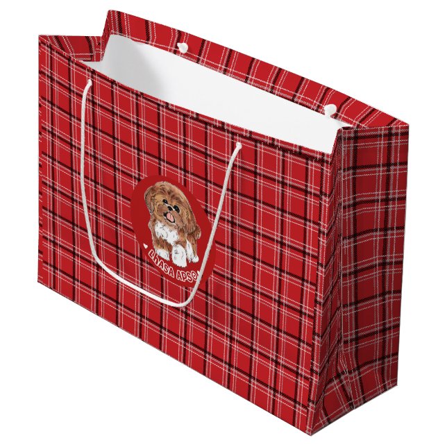 Grand Sac Cadeau Chien Lhasa Apso (Devant Angle)