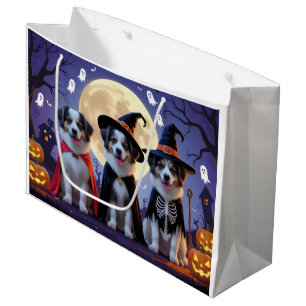 Grand Sac Cadeau Chiens de berger anatoliens Pumpkin Halloween drôl