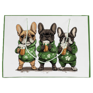 Grand Sac Cadeau Chiens de la Fête de la Saint-Patrick