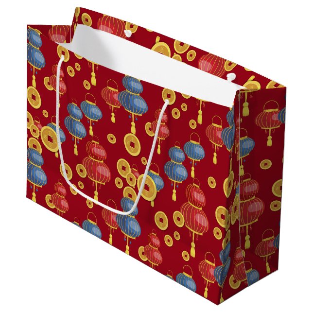 Grand Sac Cadeau Chine Bonne année (Devant Angle)