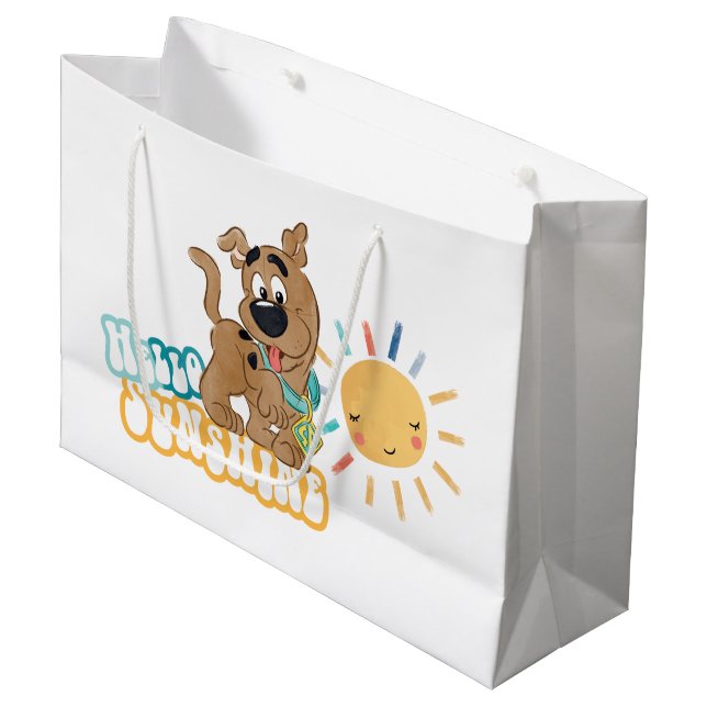 Grand Sac Cadeau Chiot Scooby-Doo "Bonjour soleil" (Devant Angle)
